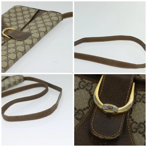 GUCCI GG Supreme Shoulder Bag PVC Beige Gold Auth th6212 - Picture 16 of 16